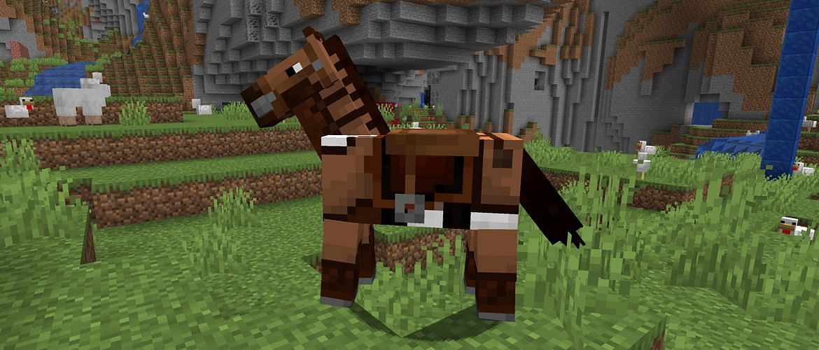 Horses are tamed and ridden with saddles (Image via Mojang)